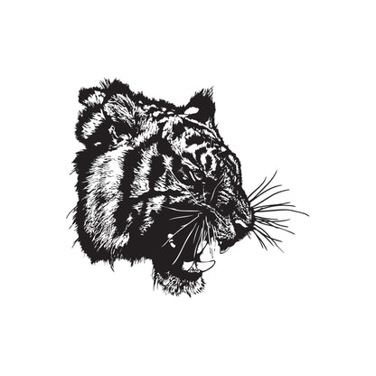 Angry Tiger Growling Vinyl Wall Decal Sticker. #791