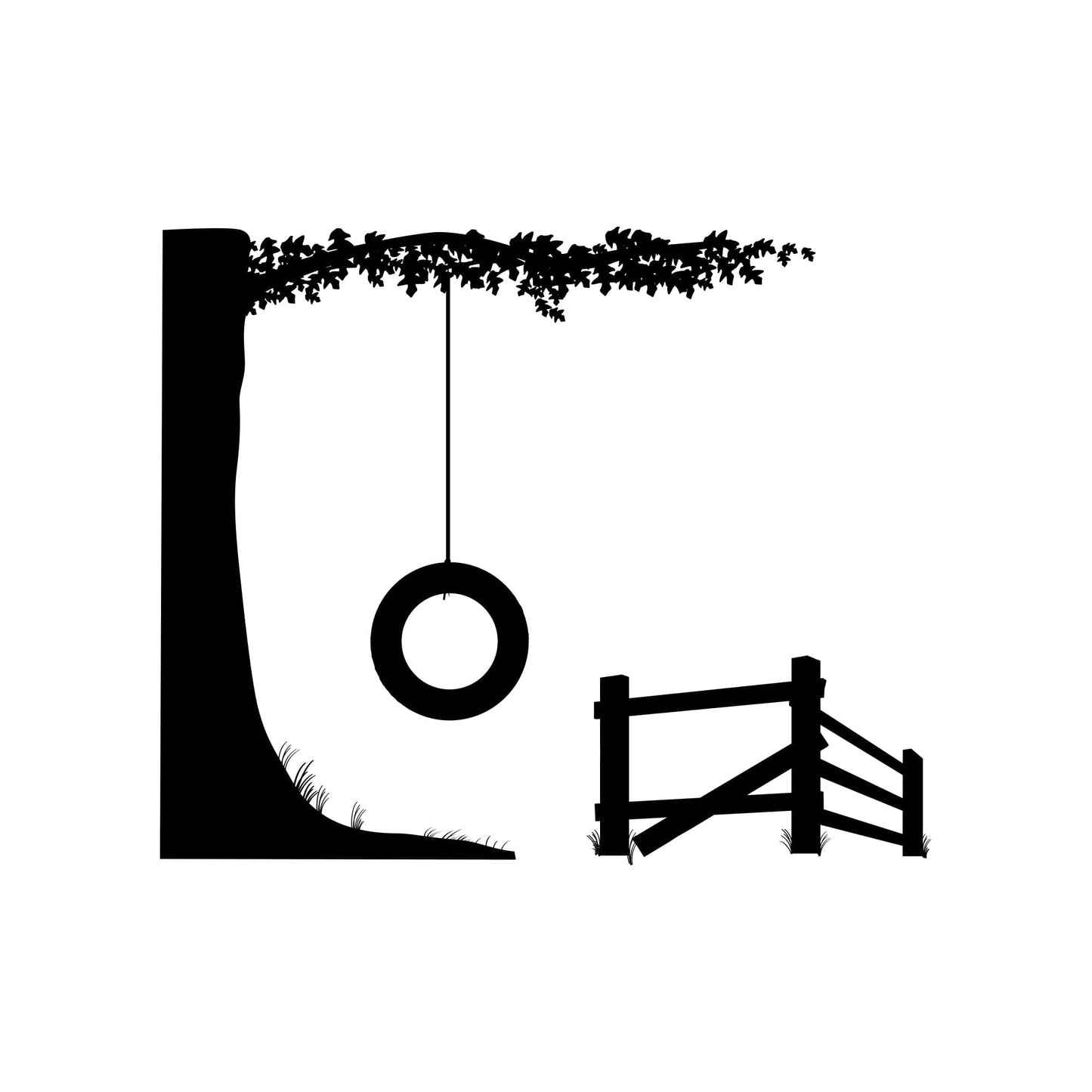 Kid's Room Tire Swing Wall Decal Sticker. #CMunn102