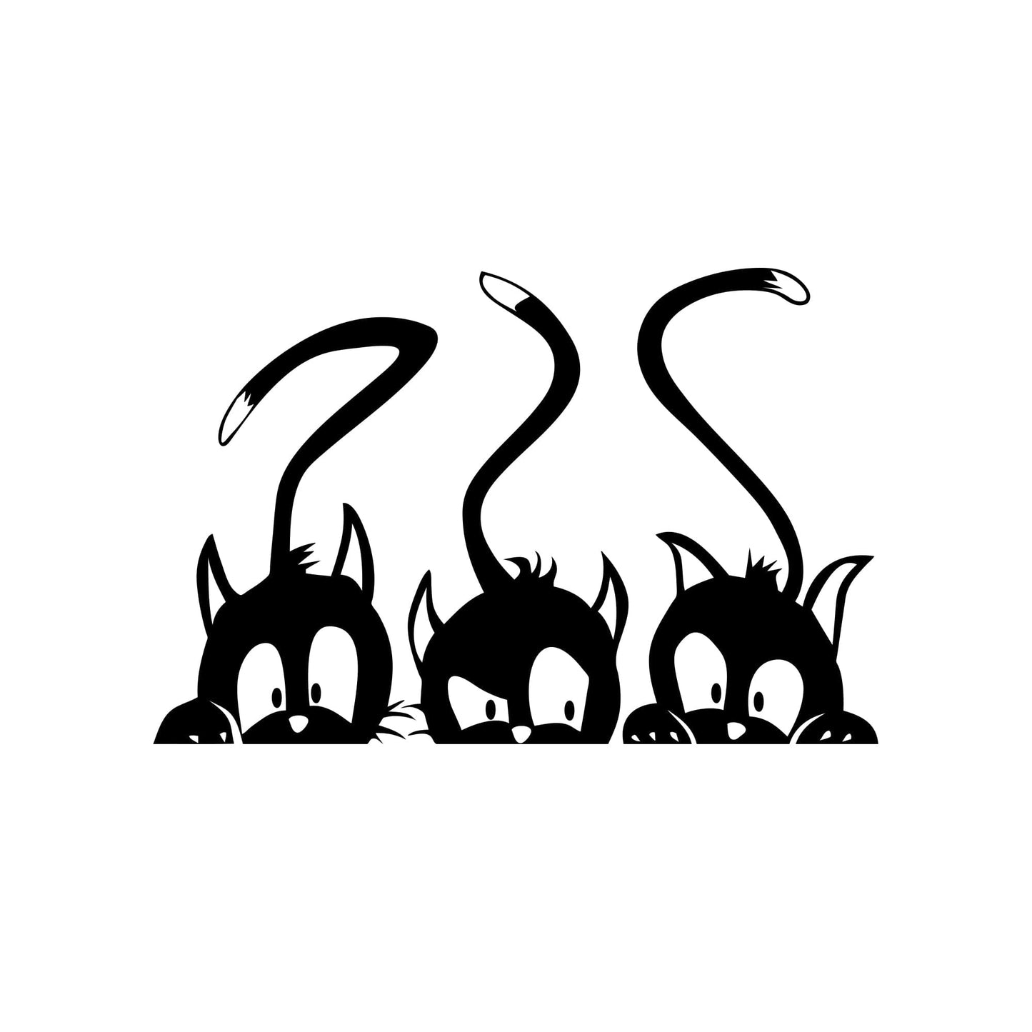 Three Peeking Cats Vinyl Wall Decal Sticker. #5473