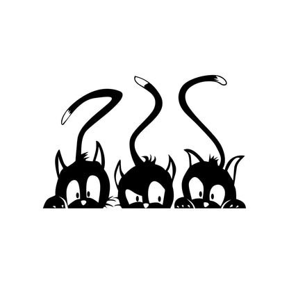 Three Peeking Cats Vinyl Wall Decal Sticker. #5473