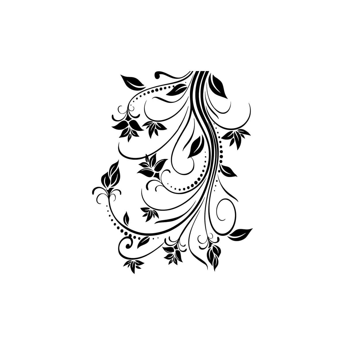 Vinyl Wall Decal Sticker Hanging Floral Swirl #5324