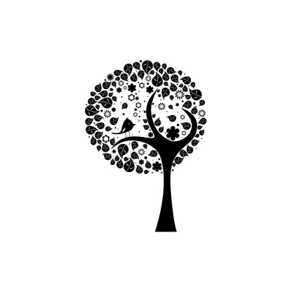 Tree with Leaves and Bird Vinyl Wall Decal Sticker. #269