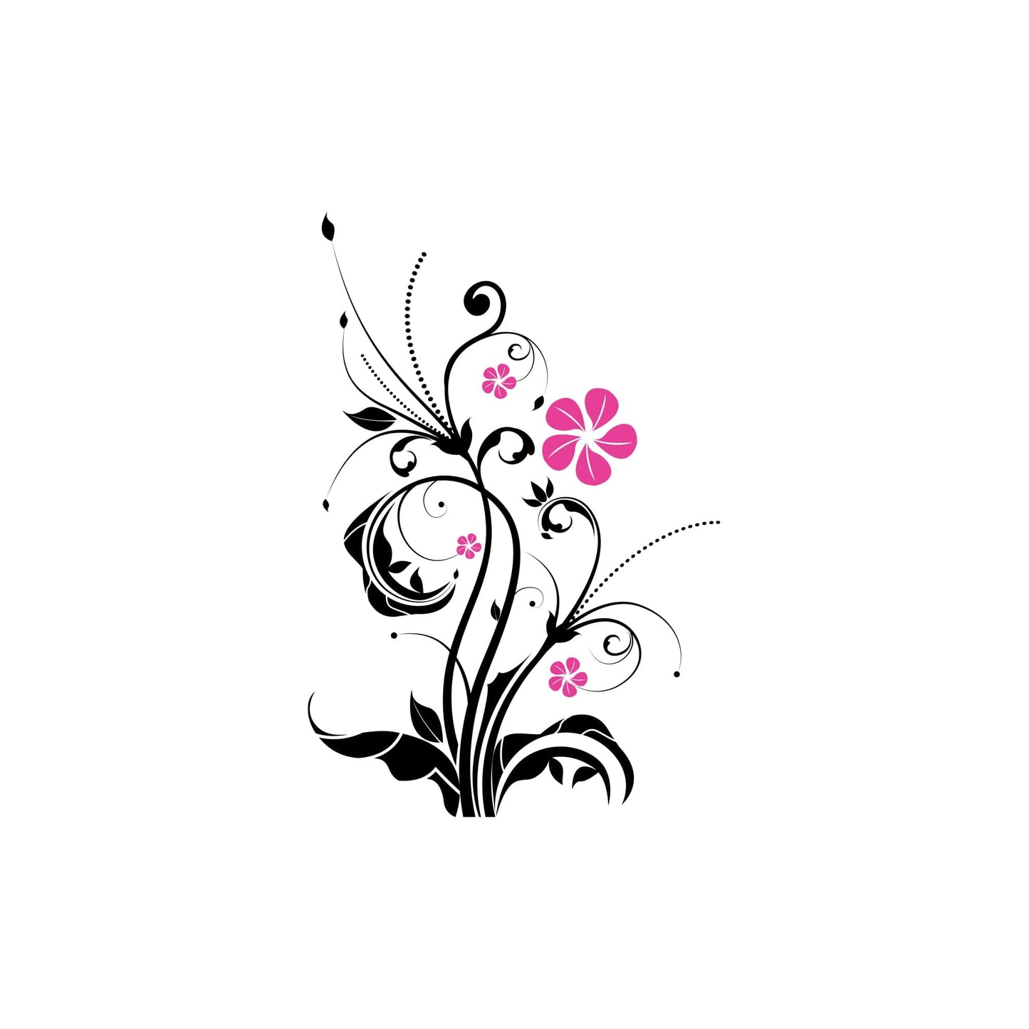 Flower Swirl Plant Wall Decal Sticker. #1081