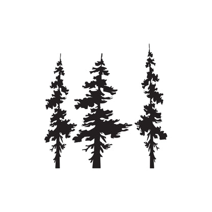 Forest Pine Trees Combo Wall Decal. Living Room Decor. #186
