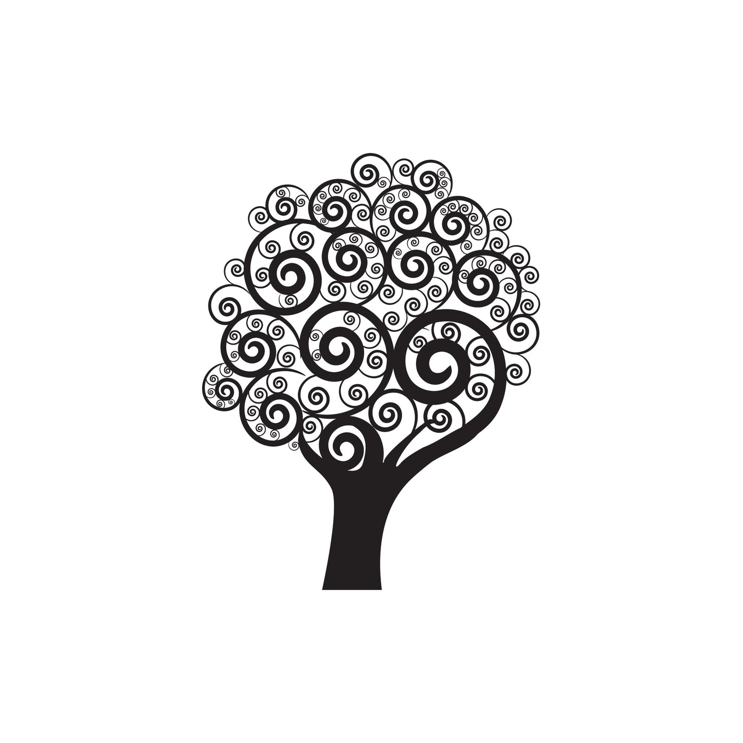 Swirling Circle Tree Wall Decal Sticker. #271