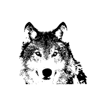 Wolf Face Wall Decal. Outdoors theme decor. #521