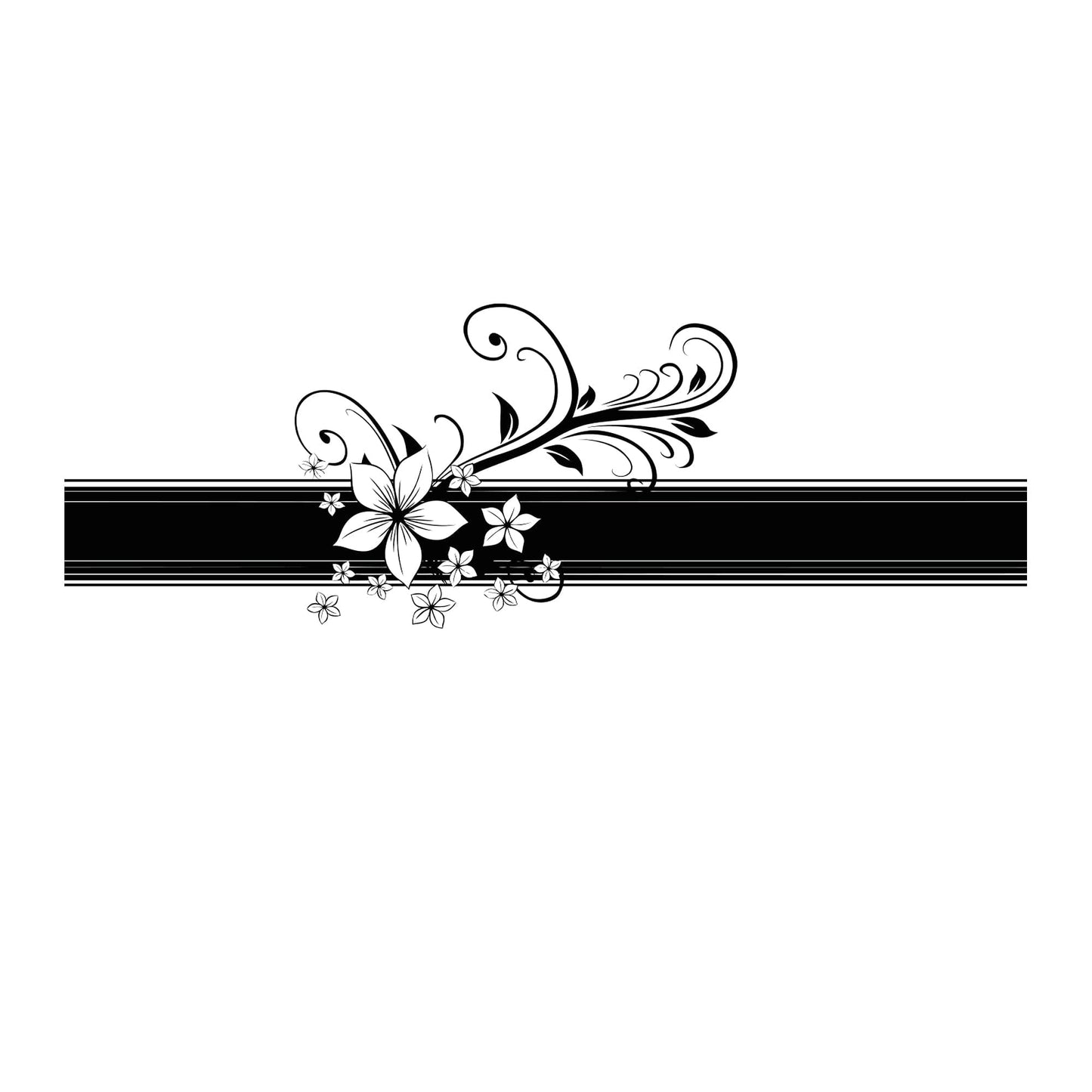 Hawaiian Flower Border Vinyl Wall Decal Sticker. #OS_AA367