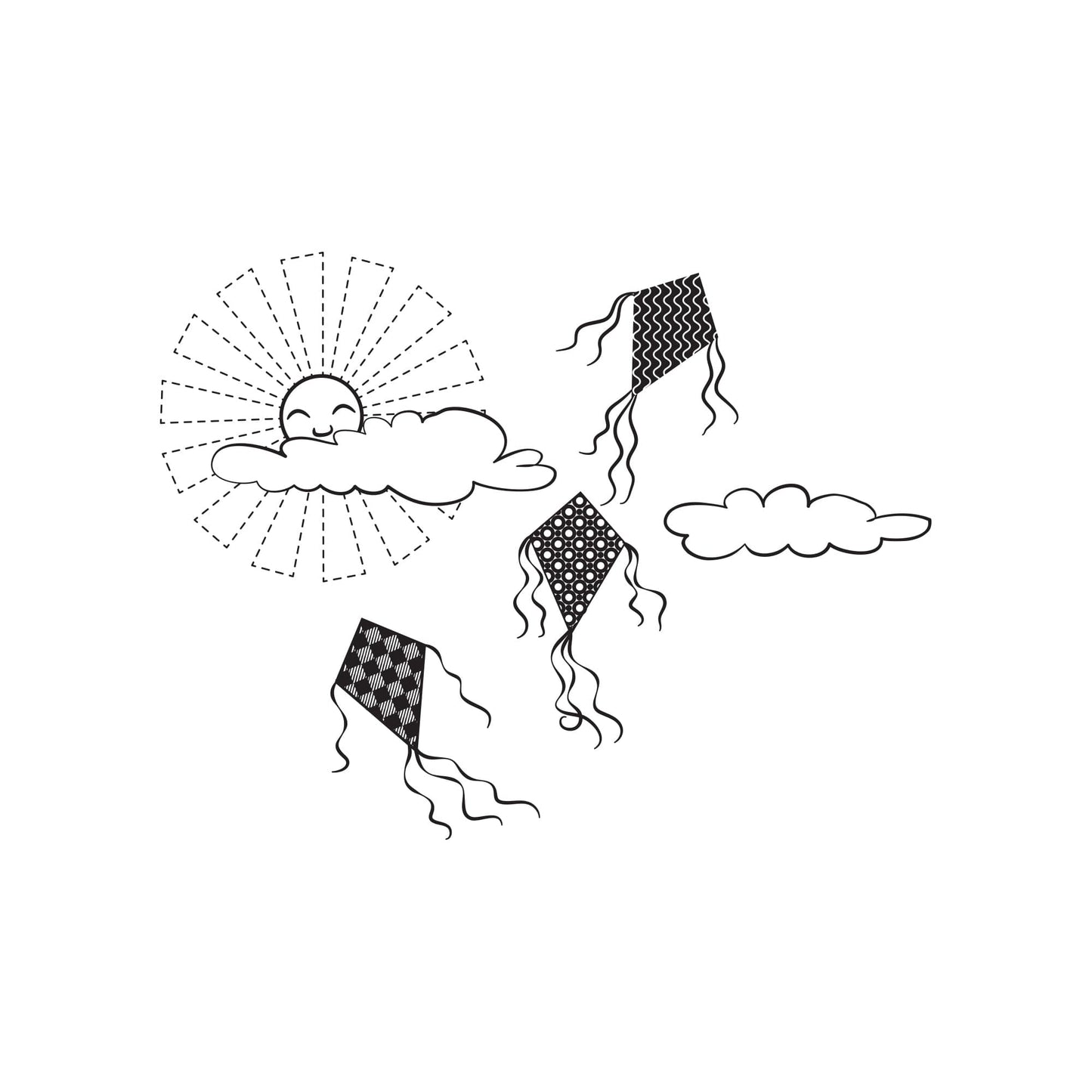 Flying Kites on A Sunny Day Wall Decal.  #OS_DC271