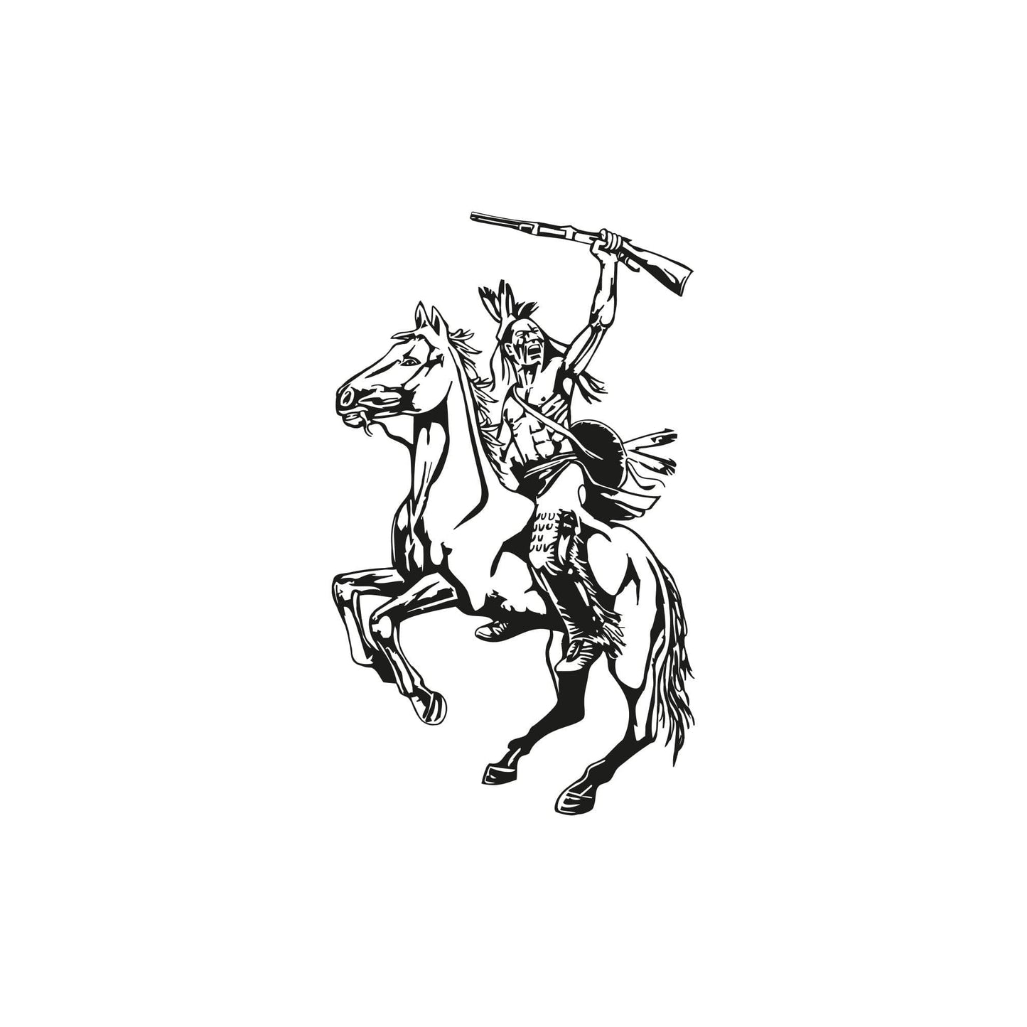 Native American Wall Decal. Indian Warrior Wall Art. Game Room Wall Art Decor.  #OS_AA395