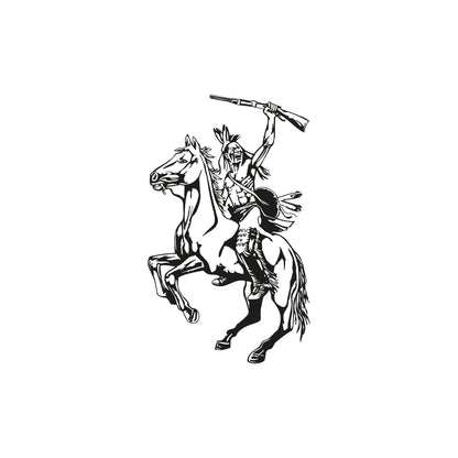 Native American Wall Decal. Indian Warrior Wall Art. Game Room Wall Art Decor.  #OS_AA395