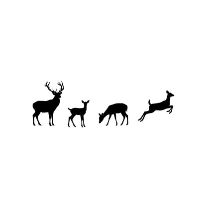 Family of Deer Wall Decals. Set of 4 Woodland Forest Animal. #7046