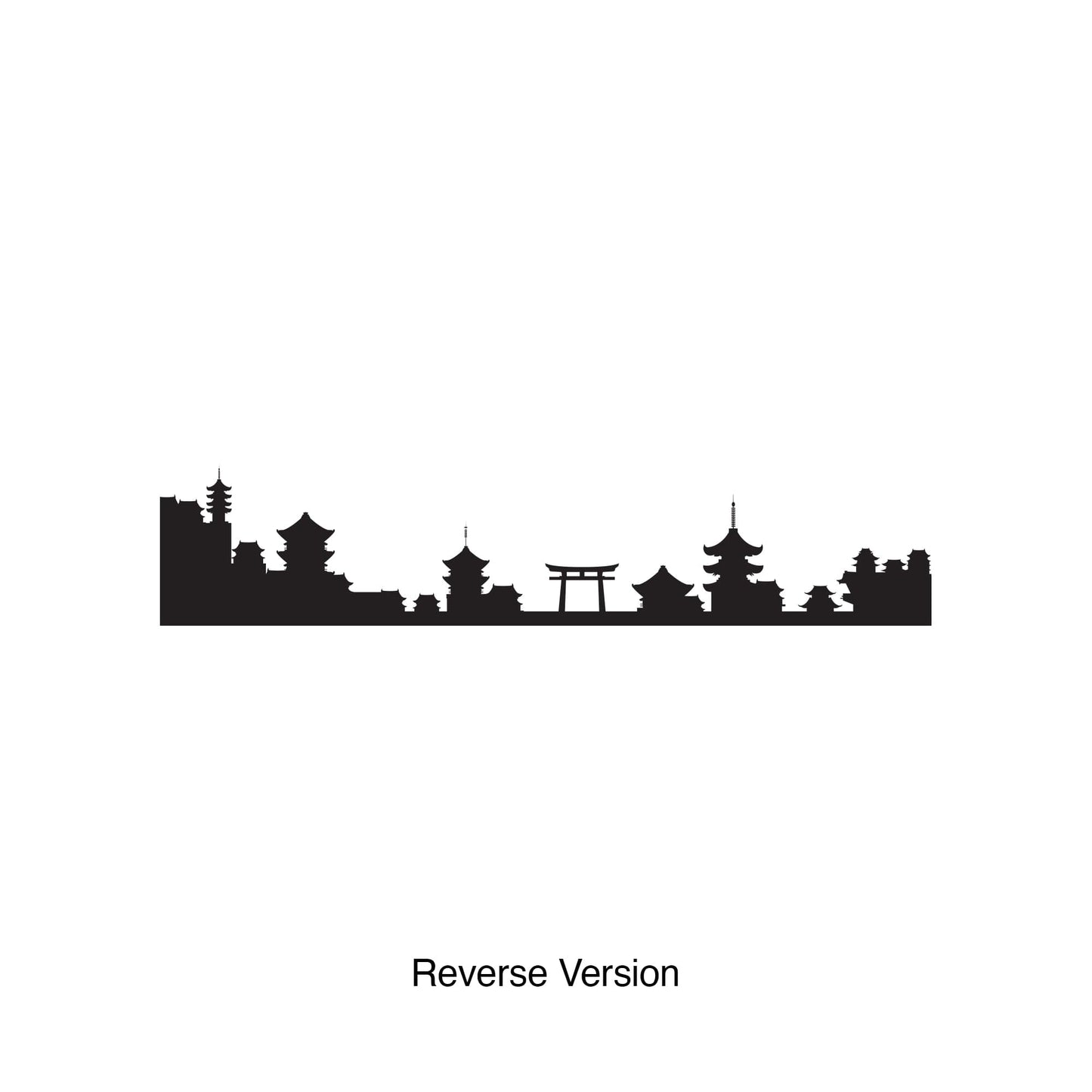 Japanese Village Silhouette Vinyl Wall Decal Sticker. #1438