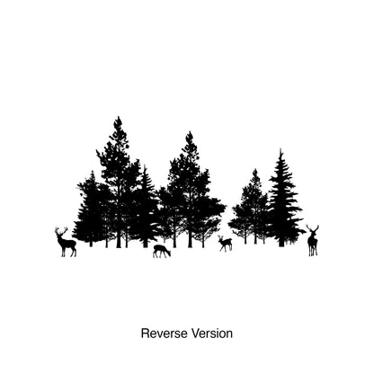 Woodland Deer in Forest Trees Wall Decal. #7069