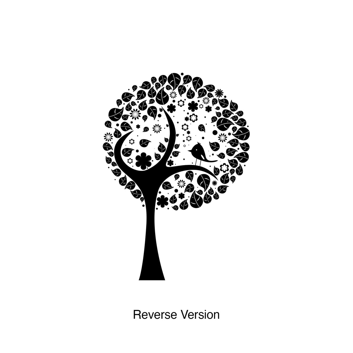 Tree with Leaves and Bird Vinyl Wall Decal Sticker. #269