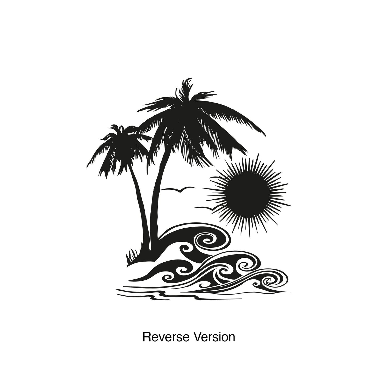 Hawaii Tropical Sunset Ocean Wave Wall Decal. #OS_AA267