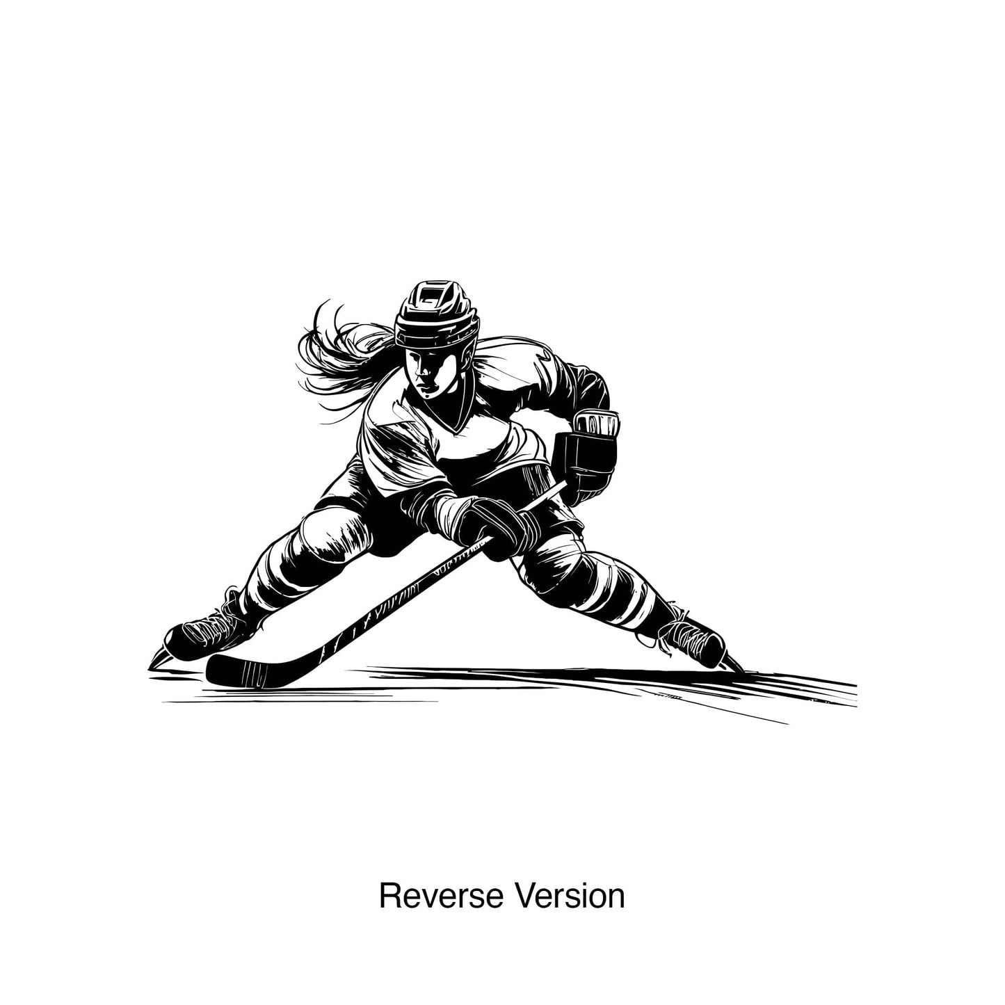 Female Hockey Player Wall Decal. #6957