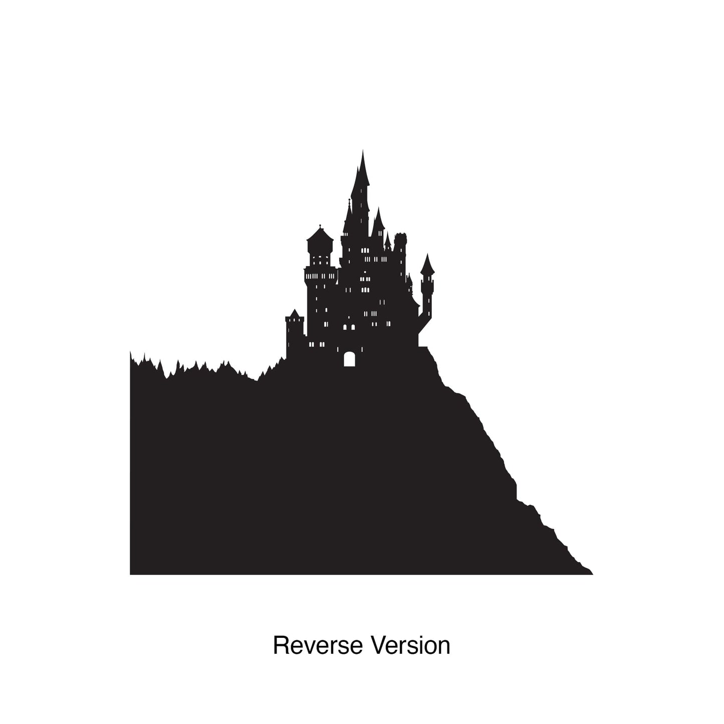 Medieval Castle On Mountain Top Wall Decal Sticker. #KTudor101