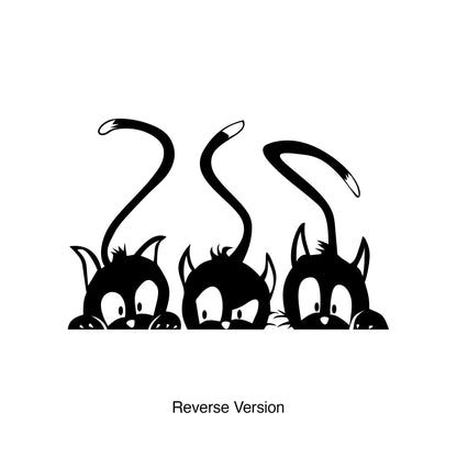 Three Peeking Cats Vinyl Wall Decal Sticker. #5473