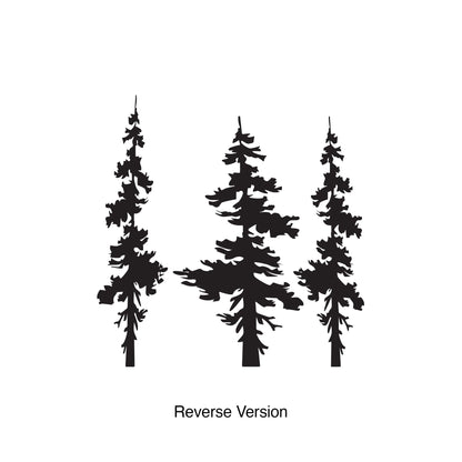 Forest Pine Trees Combo Wall Decal. Living Room Decor. #186