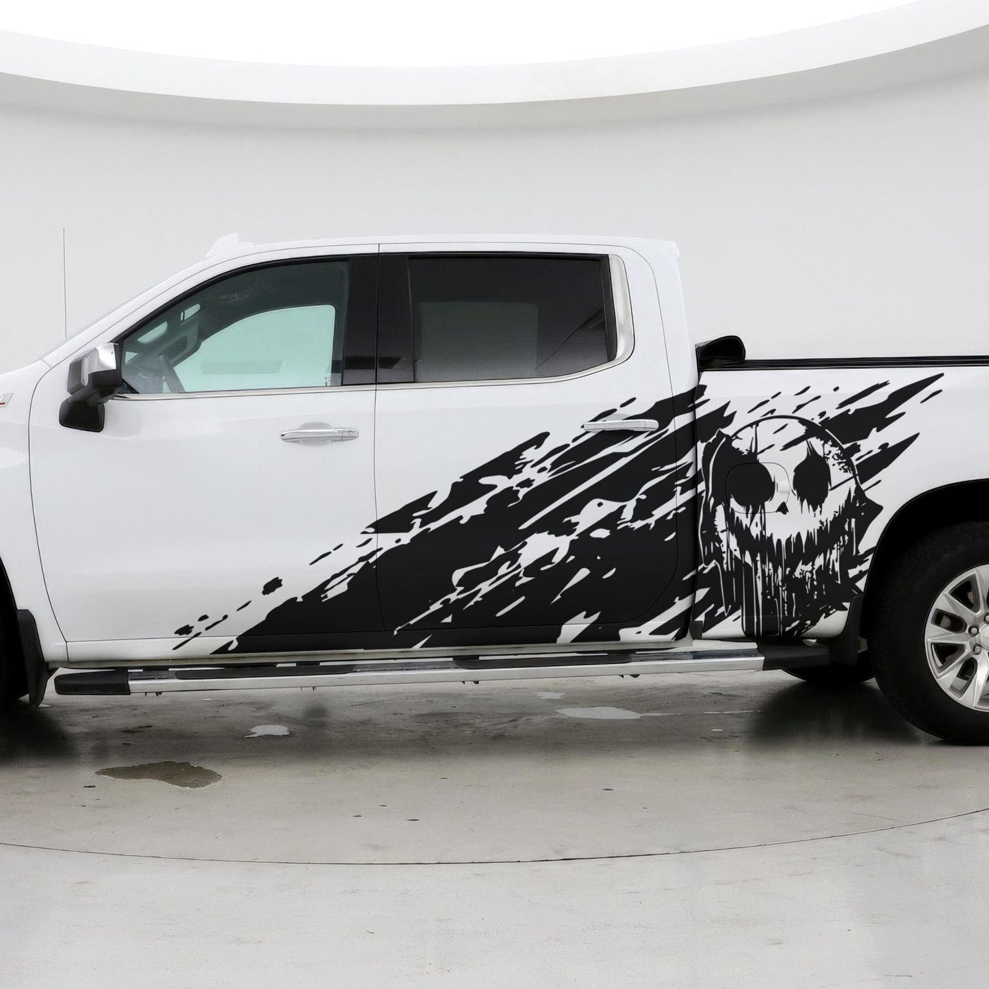 Evil Smiling Face Mud Splash Truck Decal Sticker. #6938