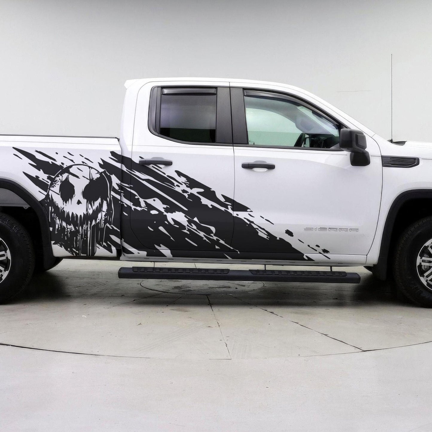 Evil Smiling Face Mud Splash Truck Decal Sticker. #6938