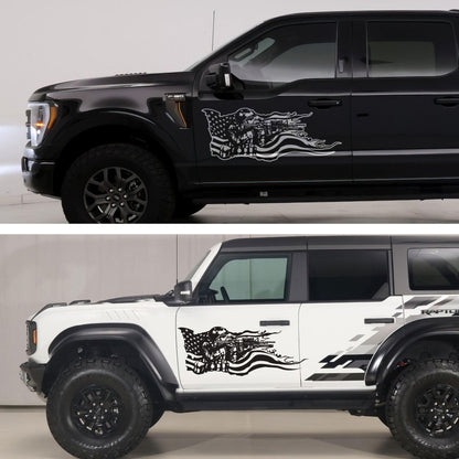 Military Soldier Flag Truck / Car Decal Sticker. Veteran Flag Window Sticker. #6967