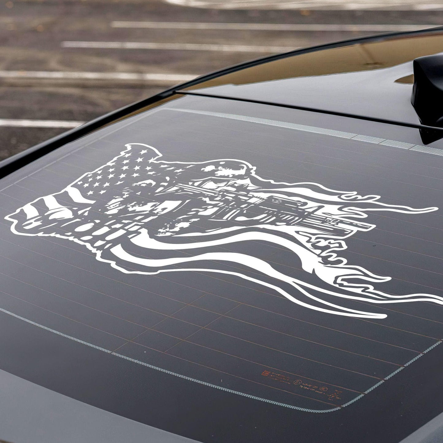 Military Soldier Flag Truck / Car Decal Sticker. Veteran Flag Window Sticker. #6967