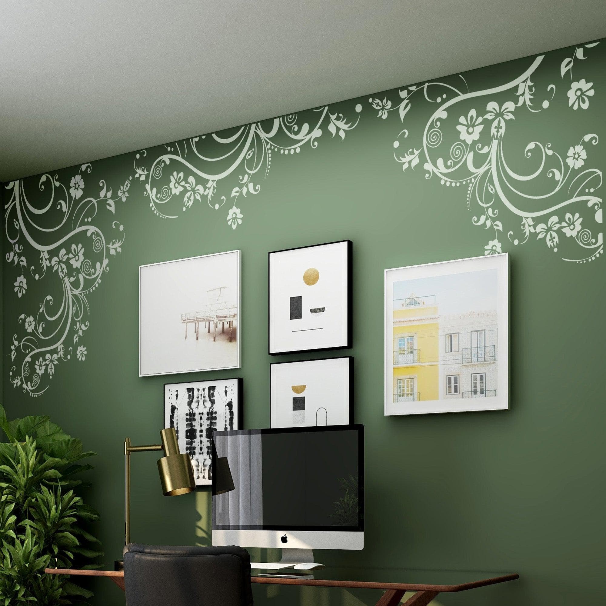 Swirl Flower Floral Design Vinyl Wall Decal Sticker. #262