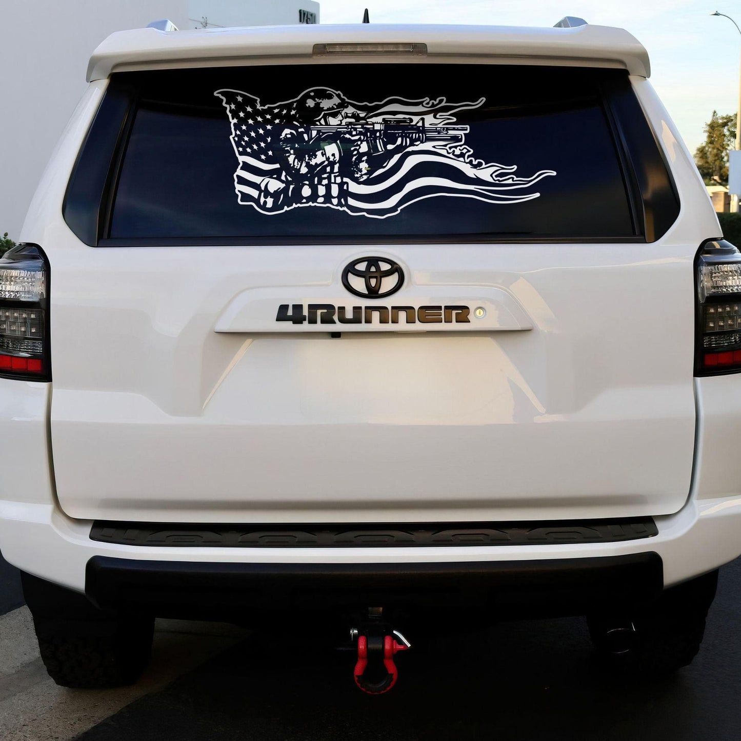 Military Soldier Flag Truck / Car Decal Sticker. Veteran Flag Window Sticker. #6967