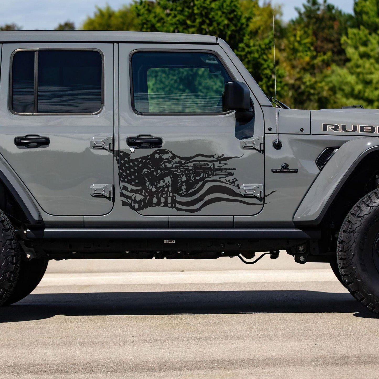 Military Soldier Flag Truck / Car Decal Sticker. Veteran Flag Window Sticker. #6967