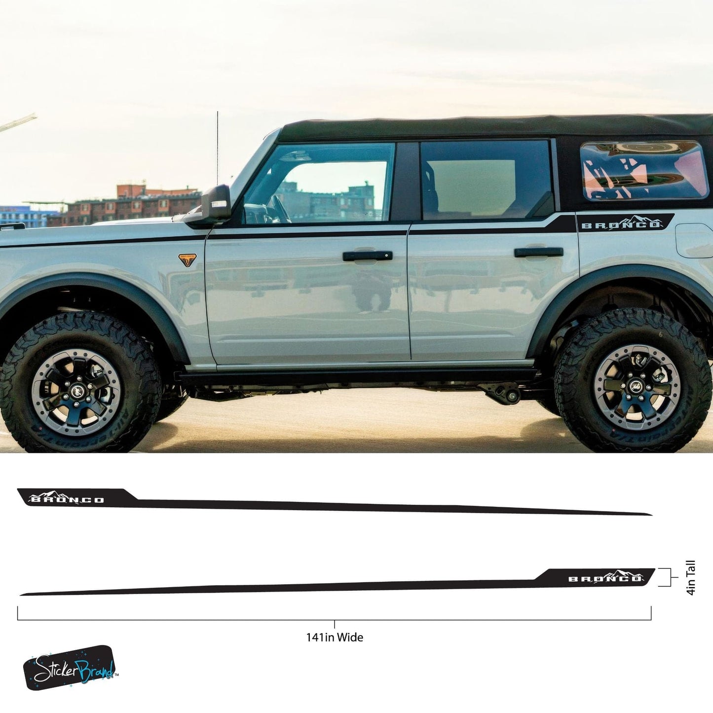 Offroad Overland Bronco Stripes Decal Sticker. #7035