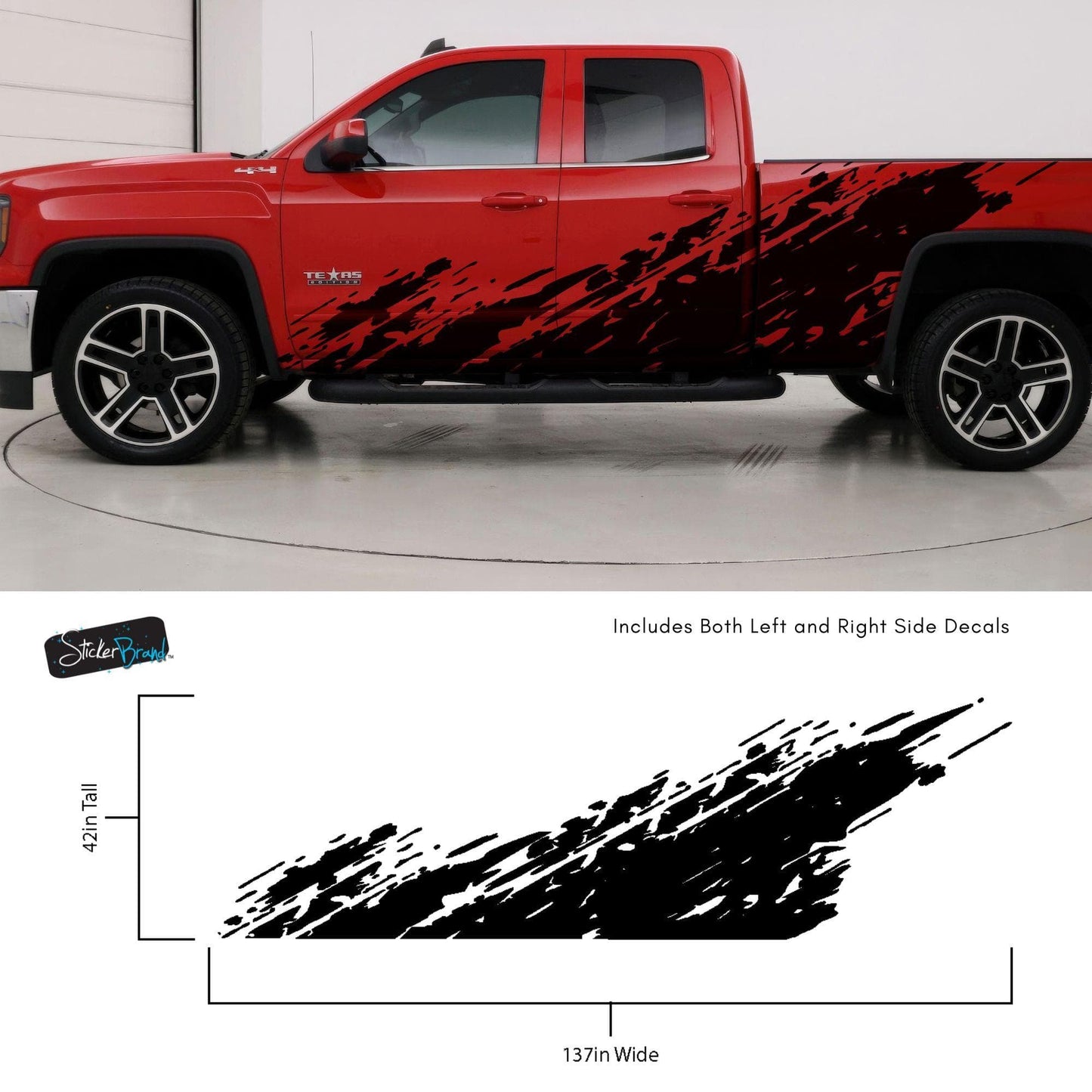 Truck Mud Splash Graphic Sticker. Silverado / GMC Sierra. #6898