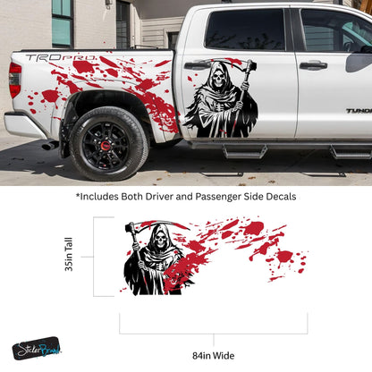 Grim Reaper Blood Splatter Car Decal. #7082