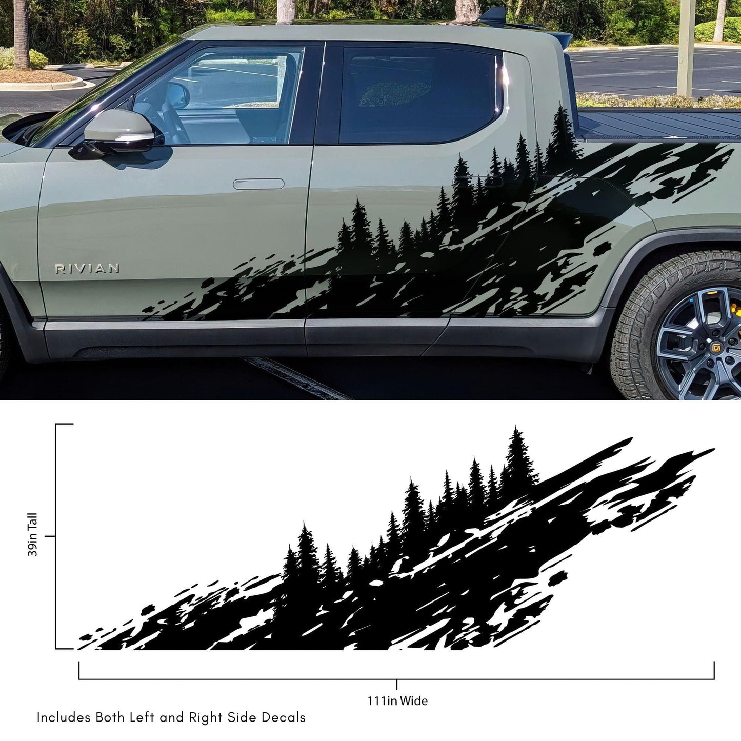 Overland Forest Tree Mud Splash Truck Decal. #6849