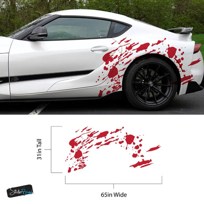 Red Blood Splatter Graphic Car Decal. #7031
