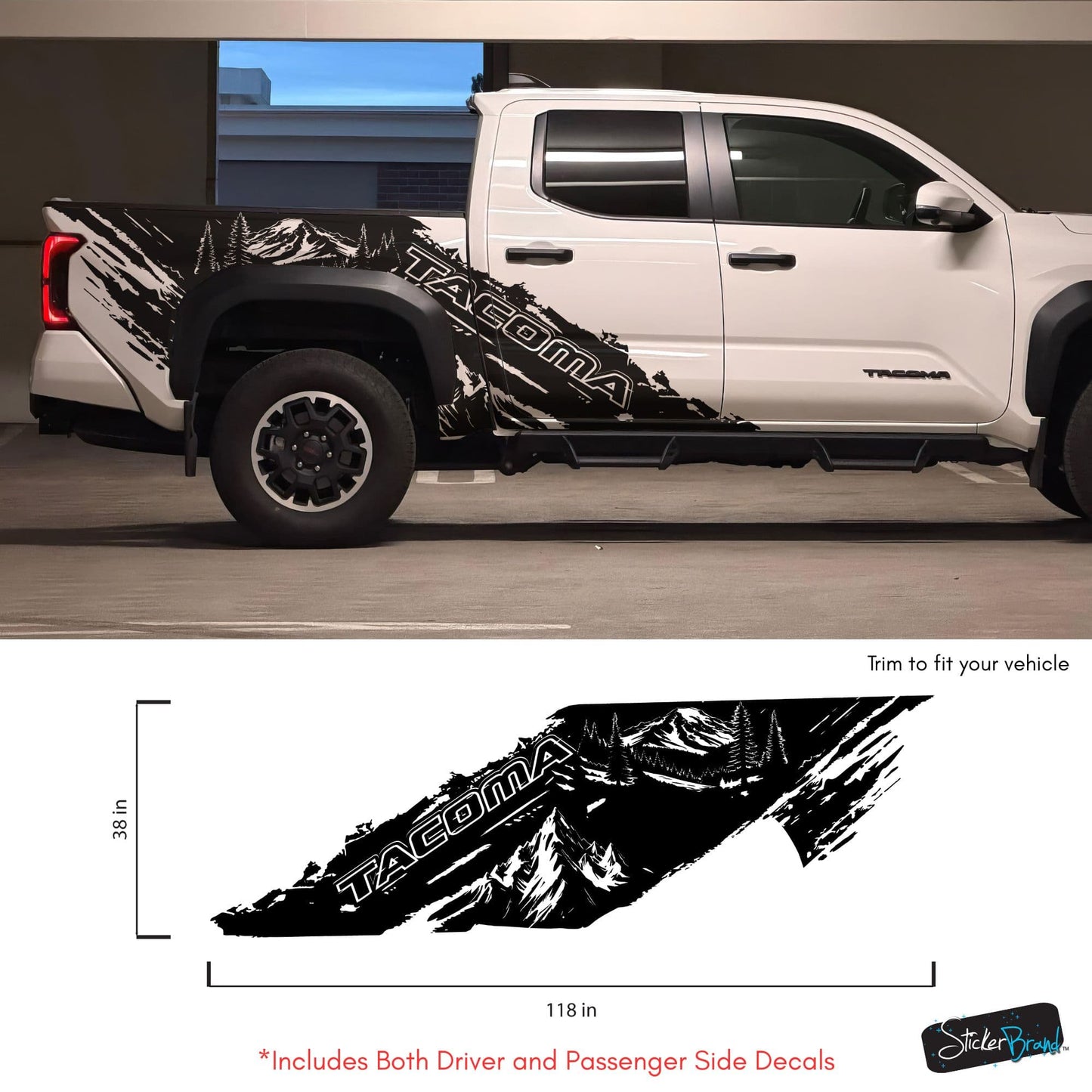 Tacoma Truck Decal Graphic Sticker. Mountain Off-Road Outlander. #7112