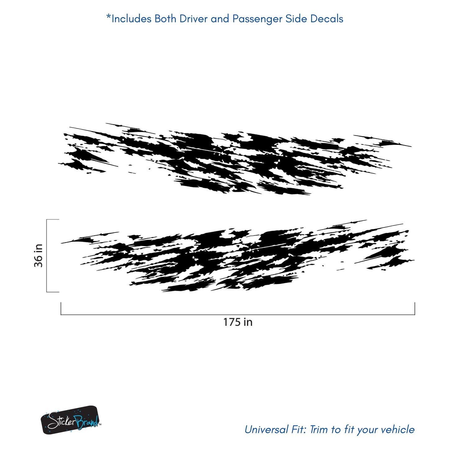 Splash Decal, Grunge Scratch Marks Decal Sticker for Challenger, Charger. #7102