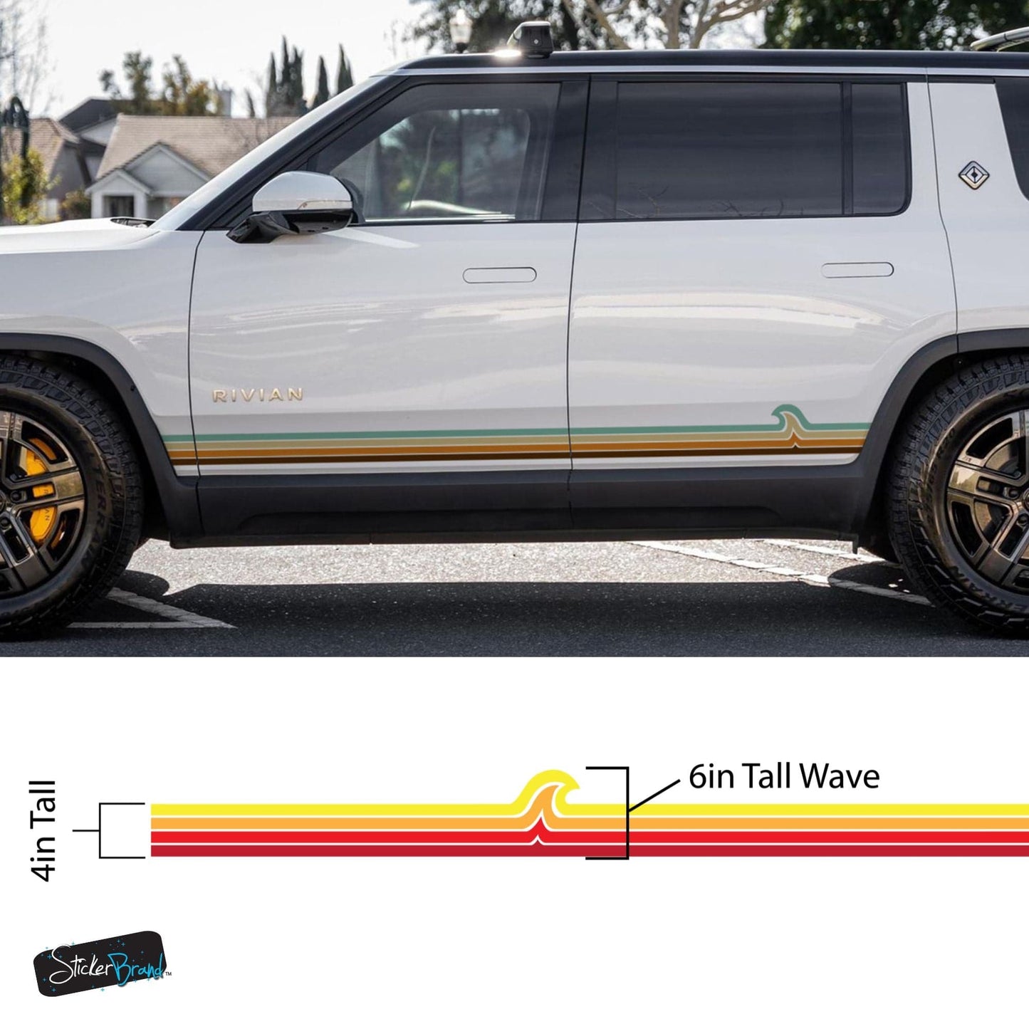 Surf Wave Truck / Car Decal. Overland Stripes Decal Sticker. Universal Fit for most Vehicles. #7051