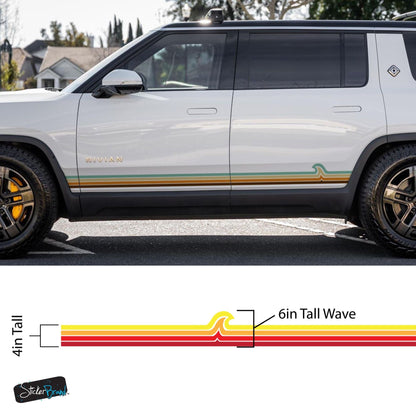Surf Wave Truck / Car Decal. Overland Stripes Decal Sticker. Universal Fit for most Vehicles. #7051