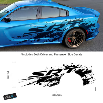SRT Splatter Car Decal. For Challenger, Charger, Durango. Mopar. #7086
