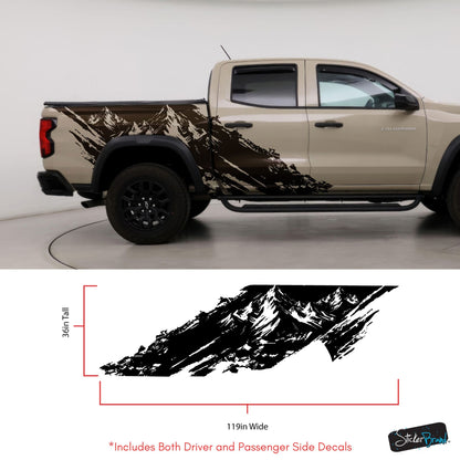 Chevy Colorado Truck Mud Splash Mountain Vinyl Car Graphic Sticker. Set of 2. #7110