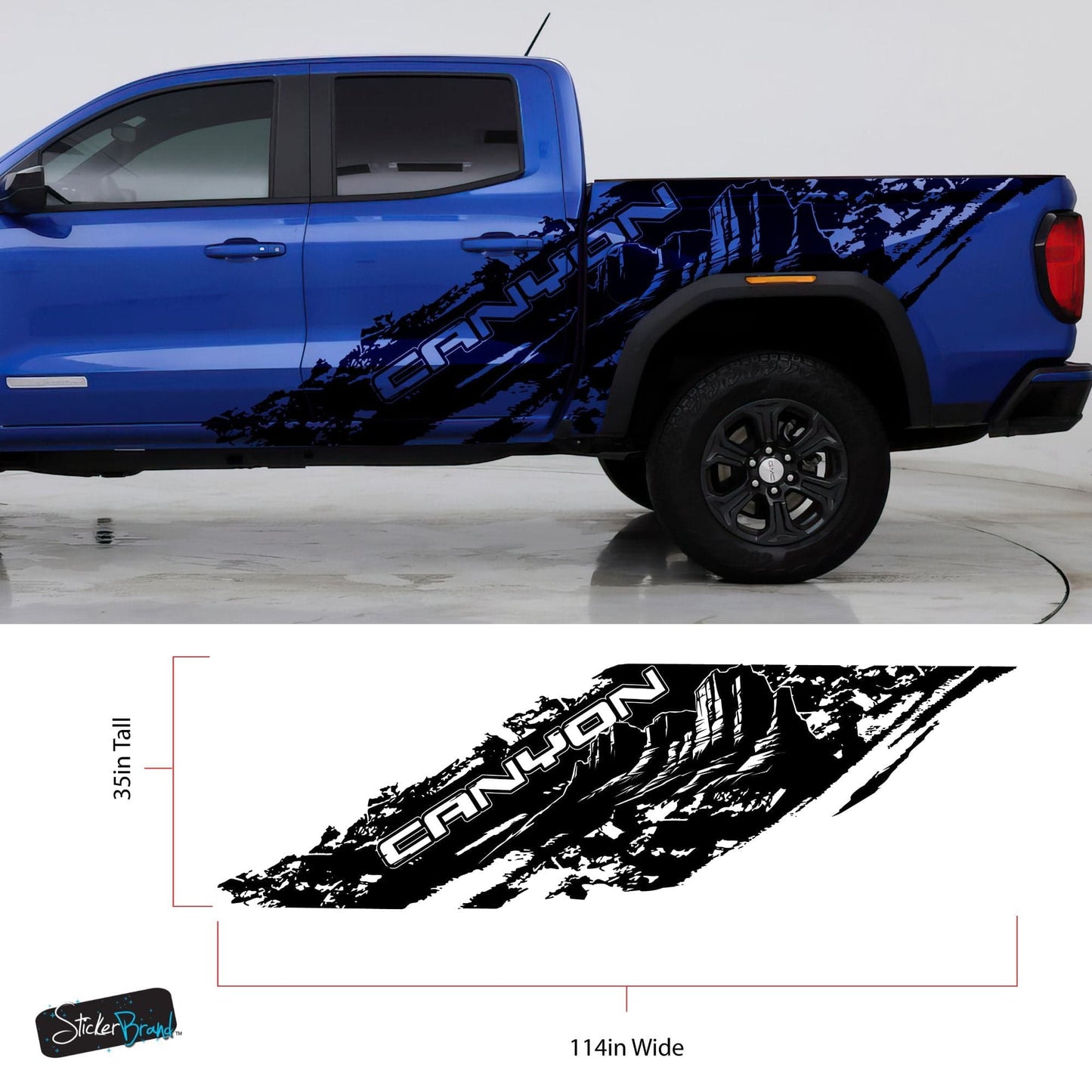 GMC Canyon Truck Mud Splash Vinyl Car Graphic Sticker. Set of 2. #7050