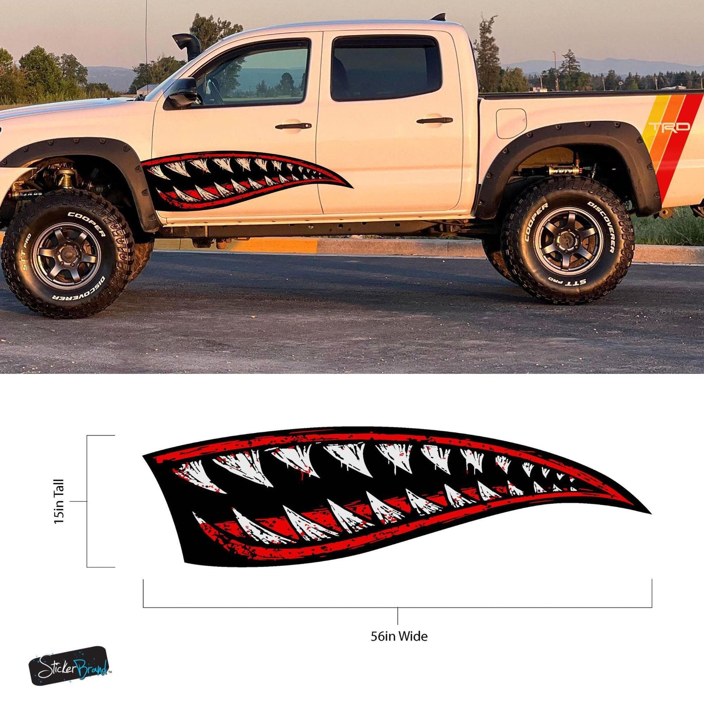 Flying Tiger Shark Military Bomber Design Decal. Jaws Decal. #6992