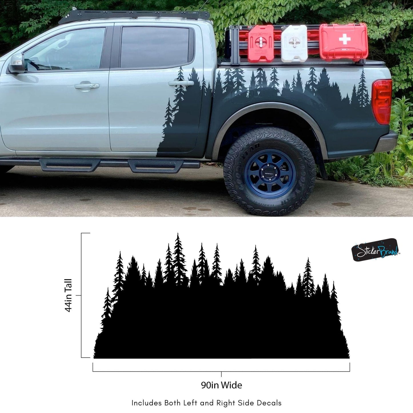 Forest Overland Sticker. Adventure Off Road Decal Sticker for Trucks. #6959
