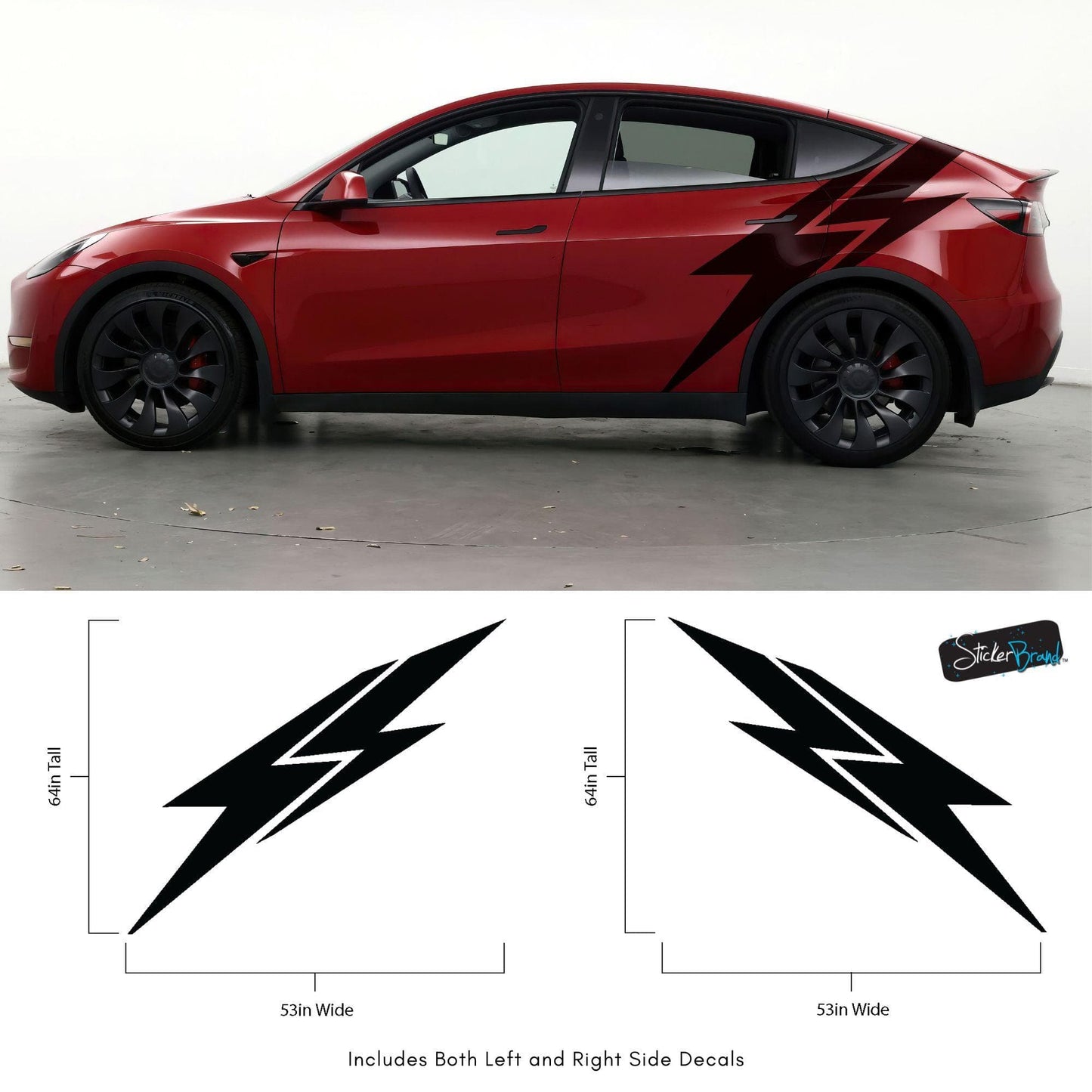 Lightning Bolt Car Decal Sticker. Universal Fit for Tesla / EV's. #6863