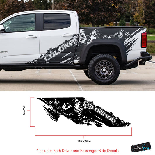 Chevy Colorado Truck Mud Splash Mountain Vinyl Car Graphic Sticker. Set of 2. #7110