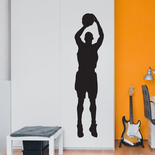 Basketball Player Shooting at the Hoop Vinyl Wall Decal Sticker. #339