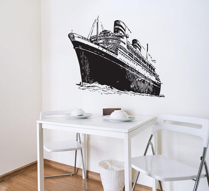 Titanic Vinyl Wall Decal Sticker. Cruise Ship Travel Theme Decor. #351