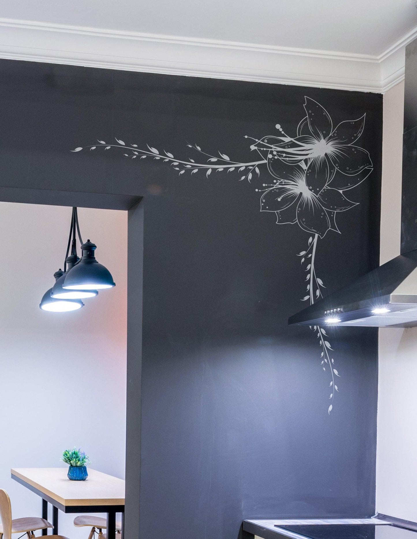 Flower Wall Decal Sticker. Floral Vines for Bedroom Walls. #361