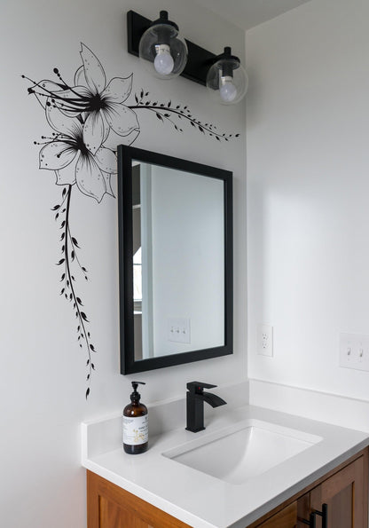 Flower Wall Decal Sticker. Floral Vines for Bedroom Walls. #361